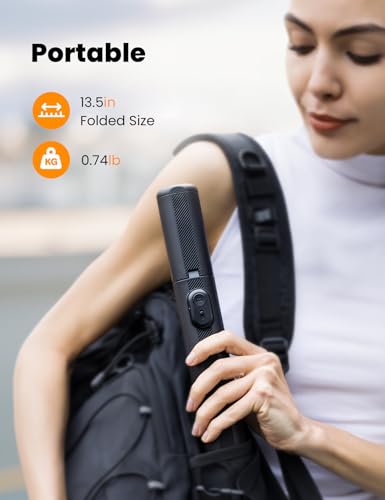 ANXRE 71" Phone Tripod, NT79 Extendable Selfie Stick with 1/4" Camera Mount for Cell Phone＆Camera, Phone Tripod Stand Holder with Remote Compatible with iPhone Android, Camera - color: Black