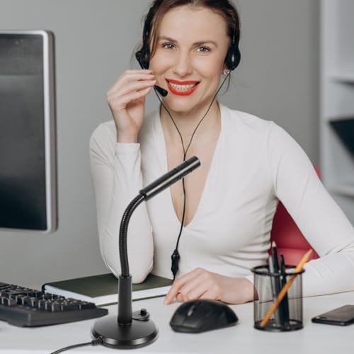 HOMSFOU USB Microphone Desktop Microphone for Computer and Laptop Adjustable Angle Mic with Stable Pedestal for Game Voice Chat Live Streaming Podcasting Computer Accessory
