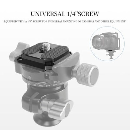 2 Pack Arca-Swiss Plate, Quick Release Plate Camera Mount for Tripod,38mm Arca-Swiss Mount Plate with Safety Pins, Lightweight Aluminum for Tripod/Monopod/Strap, 1/4" Screw Compatible Camera,0.67oz - size: 38mm*38mm