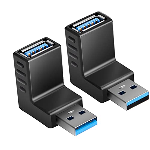 Oxsubor USB 3.0 Adapter 90 Degree Male to Female Combo Vertical Up and Down Angle Coupler Connector - style: usb 3.0 adapter up and down