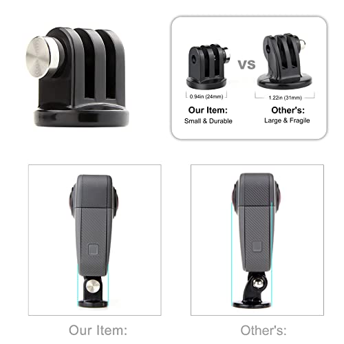 SOONSUN 3-Pack Tripod Mount Adapter for Gopro Hero 13, 12, 11, 10, 9, 8, 7, 6, 5, 4, 3+, 3, Session, Fusion, AKASO, SJCAM, DJI Osmo Action Camera - 316 Stainless Steel Screw Nut, Rustproof in Seawater