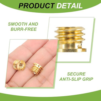 PATIKIL M5 Female to 3/8" Male Convert Screw Adapter, 5 Pcs Tripod Thread Adapter Mount for Camera Monopod Video DSLR SLR Mic Stand, Gold