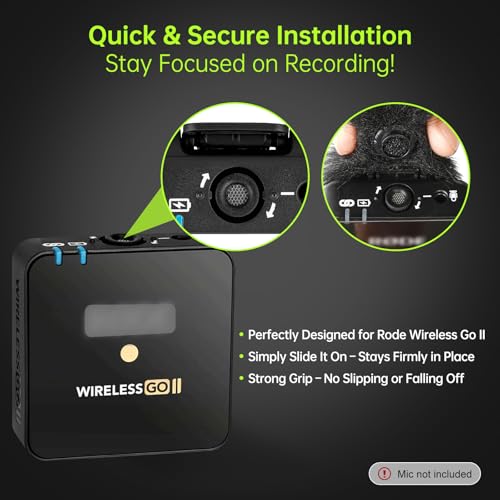 Premium Furry Windscreen Windshield Dead-cat for Rode Wireless Go Microphones (2PCs-Black, Rode Wireless Go II) - color: 2PCs-Black, size: Rode Wireless Go II