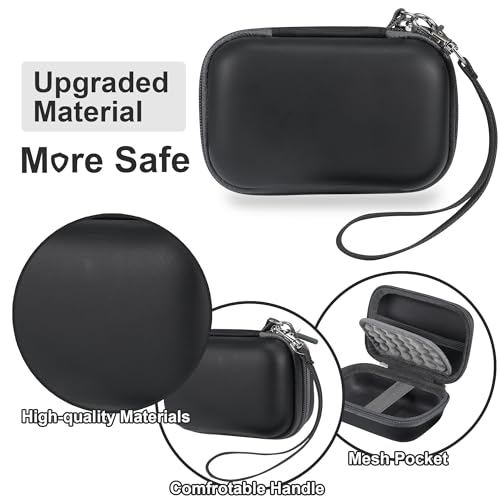 Leayjeen Hard EVA Camera Case Compatible with Canon PowerShot ELPH/IXUS, Kodak Pixpro FZ55/FZ45, Nikon Coolpix, Small Digital Camera, Shockproof Protective Camera Bag with Hand Strap-Black(Case Only) - color: Black