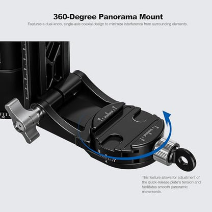 Leofoto Dual-Camera Gimbal Head, Professional Videographer Foldable Gimbal Head with 360° Panorama Shooting and 3/8” Screw Threaded for Cameras/Spotting Scopes, Max Load to 25kg/55.12 lb (DPG-1) - color: DPG-1-Max Load 55.12lb