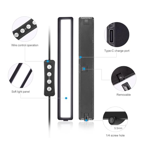 Video Conference Lighting for Computer,Portable Webcam Lights for Laptop with 3 Light Modes,Zoom Led Kit with Tripod & Clip for Live Streaming,Conferencing,Self Broadcasting,Vlog