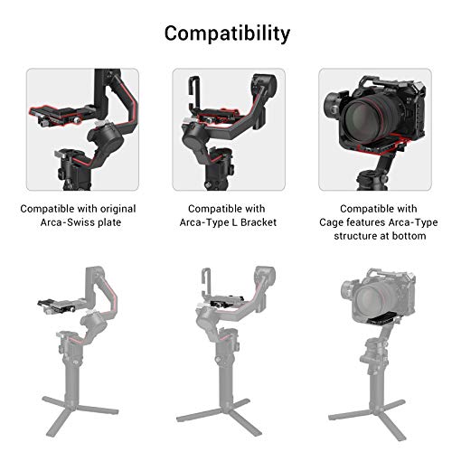 SMALLRIG 5.5'' Camera Quick Release Plate Adapter for Arca-Swiss for DJI RS 5 / RS 4 / RS 4 Pro / RS 2 / RSC 2 / RS 3 / RS 3 Pro & for Ronin-S Gimbal