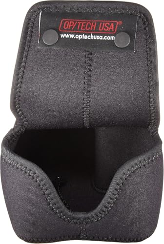 OP/TECH USA Soft Pouch – Compact digital camera case, lightweight accessories pouch, sleek neoprene sleeve for DSLR, perfect for backpacks & travel – durable protection in style D-Offset | Black - color: Black, style: D-offset