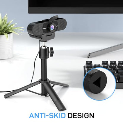 EMEET C960 Webcam with Tripod, 1080P Webcam with Microphone, Adjustable Height Mini Tripod, C960 Web Camera with Privacy Cover, Plug & Play with Stand for Zoom/Skype/YouTube/FaceTime - style: 1080P Tripod