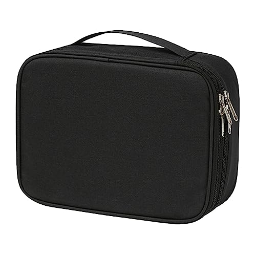 Electronics Organizer Travel Case | 3 Tier Bag for Storing Electronics,Large Capacity Organizer Bag for Cables, Camera, Hard Drives, Batteries, Chargers - color: Black