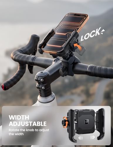 Lamicall Motorcycle Bike Phone Mount - [Upgrade Vibration Dampener] [Camera Friendly] Bike Phone Holder Handlebar Clamp, Bicycle Cell Phone Mount, iPhone 17 16 Pro Max, Galaxy S25 Ultra, 6-7.2" Phones - color: Black