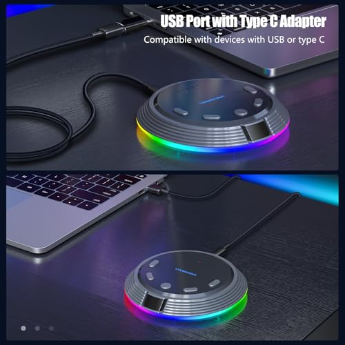 LIANGSTAR Gaming USB Microphone for PC with AI Noise Cancellation, 5 Voice Changes, Mute, Volume Control, RGB Light Condenser Computer Mic for Gamer, YouTube, Streaming, Conference - style: Dark Gray-AI