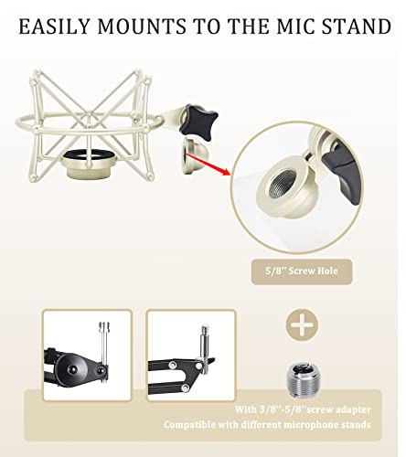 TLM 103 Shock Mount - Microphone Mount Compatible for Neumann TLM 103 M147 Condenser Mic by SUUNTOK,Silver - style: Champagne Compatible with TLM 103