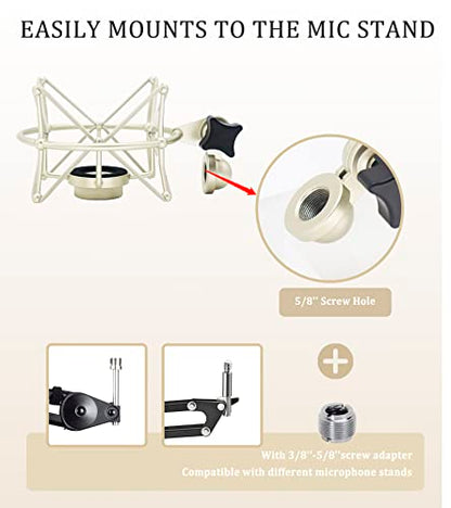 TLM 103 Shock Mount - Microphone Mount Compatible for Neumann TLM 103 M147 Condenser Mic by SUUNTOK,Silver - style: Champagne Compatible with TLM 103