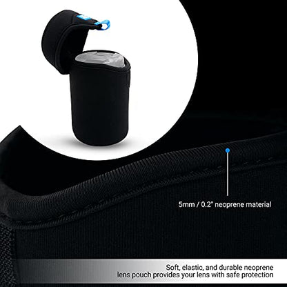 JJC Water Resistant Neoprene Camera Lens Pouch Case, Fold-Over Lens Bag for Mirrorless Lenses Up to 3.1 x 4.6 (D X H) for Canon RF 85mm f/2, Nikon Nikkor Z 85mm f/1.8, Sigma 16mm f/1.4 etc. - size: 3.1 x 4.6"