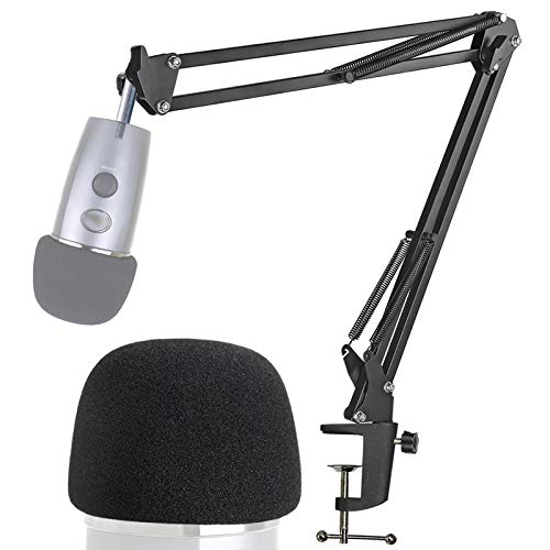Yeti Nano Mic Stand with Pop Filter - Microphone Boom Arm Stand with Foam Cover Windscreen for Blue Yeti Nano Mic by YOUSHARES - color: Nano Mic Arm