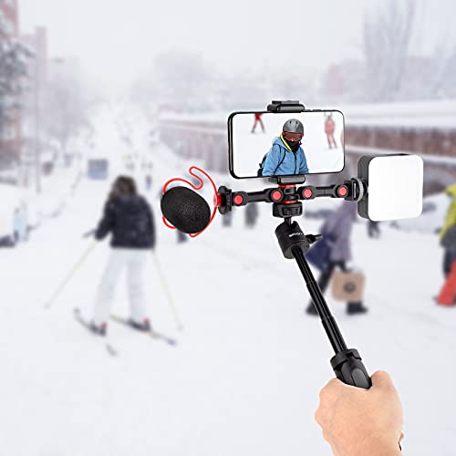 Dual Cold Shoe Mount by SmallRig, Extension Bar Universal Cold Shoe Adapter with 1/4" Thread Holes, for Microphone,Led Video Light, Audio Recorder Monitors-3483B