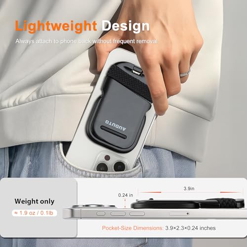 Magnetic Phone Tripod Stand, Portable Mini Selfie Stick for iPhone 17/16/15/14/13/12 & MagSafe, Aluminum Angle-Adjustable Foldable Strong Magnet Phone Holder, Travel Essentials - color: Charcoal Black