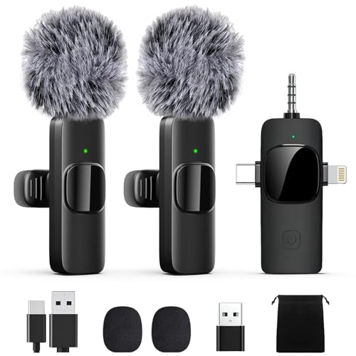 Labstandard Wireless Lavalier Lapel Microphone for iPhone, iPad, mini Video Recording Mic for Interview Video Podcast Vlog YouTube & Livestream, Noise Reduction, Plug & Play (3-in-1 Port) - style: 3-IN-1 Port