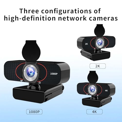 2K Webcam for Computer/Laptop/Desktop/PC, Camera with Microphone, USB Plug&Play, Auto Low Light Correction, Privacy Cover, Tripod, Wide Angle for Meeting/Online Video/Zoom - style: Updated 2K-GQ