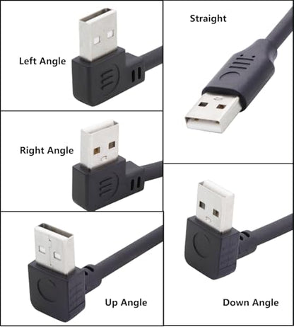 90 Degree USB 2.0 Male to Female Coiled Cable USB Spring Cable USB 2.0 Extension Cable Retractable USB Data Transmission Cord for PC,Laptop, Cameras, Mouse,Other USB Computers(Left Angle) - style: Left Angle