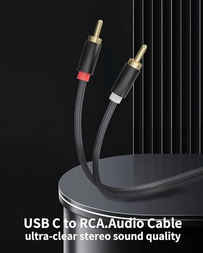 [3-in-1 RCA Audio Cable] Lightning/USB C/3.5mm to 2 RCA – Compatible with iPhone, Android, Home Theater, Car Stereo, Speaker, Amplifier (6FT) - size: 6FT