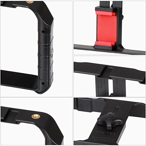 Ulanzi U Rig Pro Video Rig for iPhone, Phone Stabilizer Rig w Triple Cold Shoe Mount,Phone Tripod Mount for iPhone 16 15 14 13 12 11 Pro Max XS Max X 8 plus OnePlus 7 Pro Samsung Google Pixel Vlogging