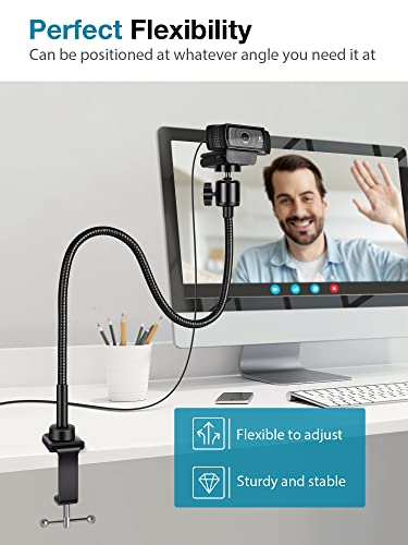 InnoGear Webcam Stand with Phone Mount, Desk Camera Arm Stands Gooseneck for Logitech Webcam BRIO 4K C960 C920 C920S C922 C922x C925e C930 C930e C615 NexiGo N60, Right Light, Gopro with 1/4" Thread - style: Desk Mount Stand