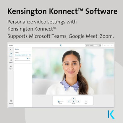 Kensington W2000 1080P Auto Focus Webcam, Full HD 1080P/30fps Webcam with Microphone for Video Conferencing, Software Control, Privacy Shutter, Compatible with Zoom/Skype/Teams (K81175WW) - color: nonte, style: normal field of view