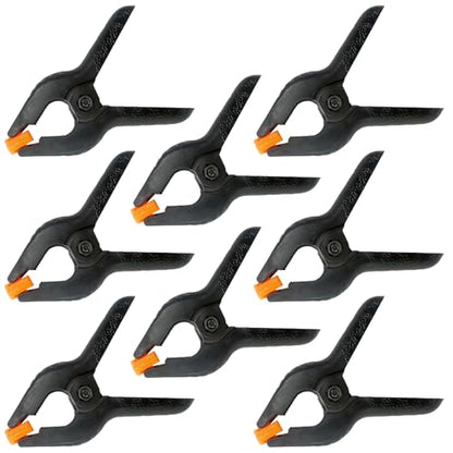 8 Pack 6 Inch Plastic Spring Clamps, Big Clips Heavy Duty, Large Spring Clamps for Woodworking, Backdrop Stand, Crafts, Photography, Banner, Balloon Arch Garland Clips, Strong Clamp with Soft Tips - size: 6in-8P