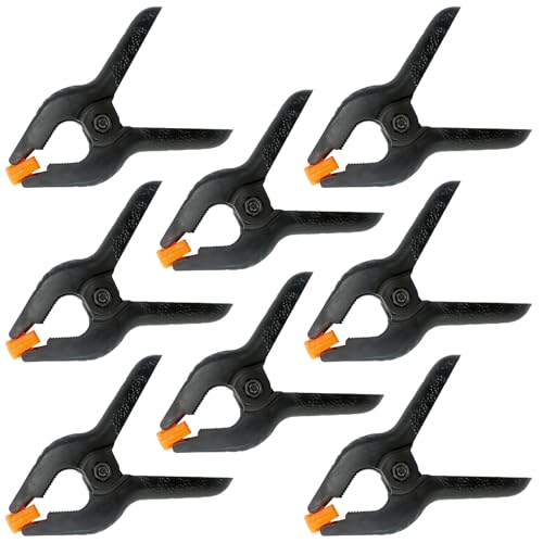 8 Pack 6 Inch Plastic Spring Clamps, Big Clips Heavy Duty, Large Spring Clamps for Woodworking, Backdrop Stand, Crafts, Photography, Banner, Balloon Arch Garland Clips, Strong Clamp with Soft Tips - size: 6in-8P