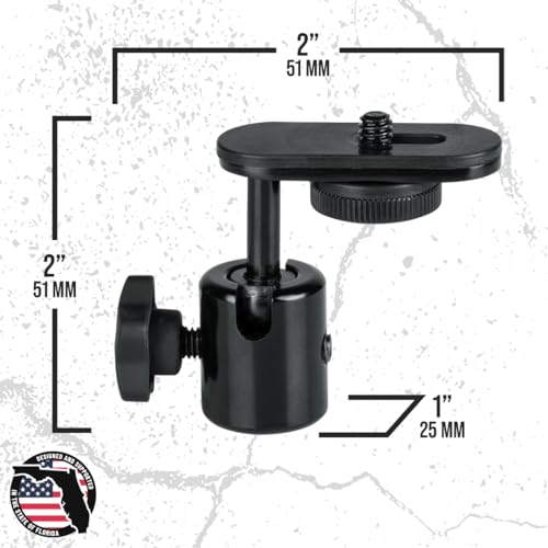 Gator Frameworks Camera Mount Mic Stand Adapter with Ball-and-Socket Head Fits Standard 1/4-20 Camera Threads (GFW-MIC-CAMERA-MT)