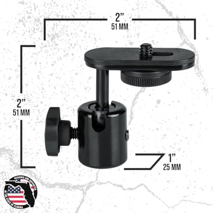 Gator Frameworks Camera Mount Mic Stand Adapter with Ball-and-Socket Head Fits Standard 1/4-20 Camera Threads (GFW-MIC-CAMERA-MT)