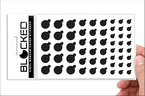 BLOCKED Webcam/Camera Vinyl Covers | Low-Tack Restickable Webcam Sticker | Multiple Sizes | Black 57-Pack Tabbed (Muted Matte) - color: Black 57-pack Tabbed | Muted Matte