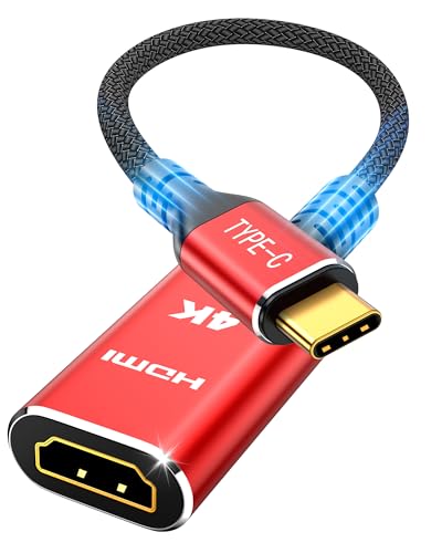 Highwings USB C to HDMI Adapter 4K, High Speed USB Type C to HDMI Adaptor, [Thunderbolt 3/4 Compatible] with iPhone 15 Pro/Max, MacBook Pro/Air, iPad Pro, iMac, XPS, Galaxy, Surface Book and More - color: Red, style: 4K@60Hz-1 Pack
