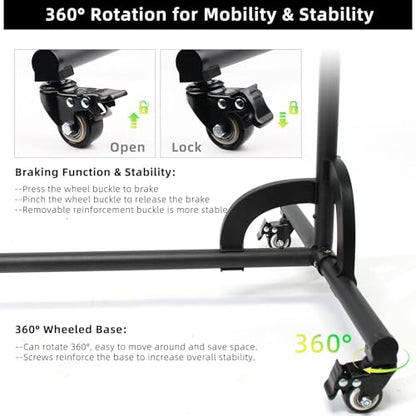 Lightdow 10x7ft Rolling Background Stand Kit with Green Screen Backdrop & Wheels & Portable Carrying Bag & Clamp & Gloves for Streaming/Studio Video Recording/Zoom Meeting/Party