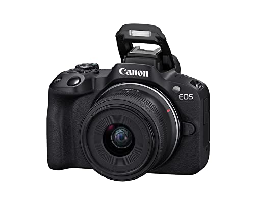 Canon EOS R50 Mirrorless Camera with RF-S18-45mm F4.5-6.3 is STM & RF-S55-210mm F5-7.1 is STM Lenses, 24.2 Megapixel CMOS (APS-C) Sensor, 4K Video, Content Creator Vlogging Camera, RF Mount, Black | Verified Kit Includes Canon Eos R50 Body with Rf-S18-45m