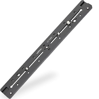 LEFTFOTO 350mm Double Dovetail Slide Rail with Arca Swiss Quick Release Plate,Locating Hole for ARRI,1/4" & 3/8" Threads,Cold Shoe - for DSLR Camera Tripod Ballhead - size: 350mm