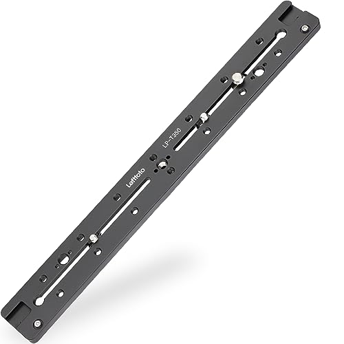 LEFTFOTO 350mm Double Dovetail Slide Rail with Arca Swiss Quick Release Plate,Locating Hole for ARRI,1/4" & 3/8" Threads,Cold Shoe - for DSLR Camera Tripod Ballhead - size: 350mm