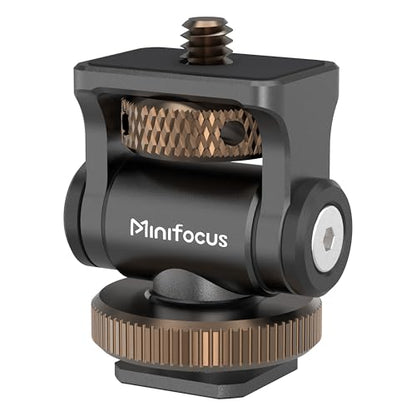 MINIFOCUS Camera Monitor Mount with Cold Shoe, 1/4" Screw for 5" & 7" Field Monitors, 160° Tilt Adjustable Holder for Field Monitor, LED, Flash and Video Shooting Photography Accessories - style: S1102-G