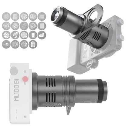 CX100 Mini Optical Snoot Gobos Accessories with ZY Mount Adapter, Spotlight Attachment Shape Light Compatible with ZHIYUN Molus X100,CX100,GodoxG ML100BI,ML100R - size: Bowens Mount Max