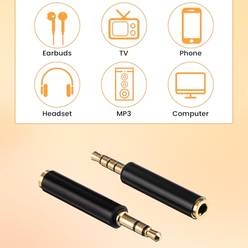 JIEYAO 4 Pack 3.5mm TRS to TRRS Adapter, Male to Female Microphone Audio Converter TRRS to TRS Adapter Microphone Audio Adapters for Cameras Recorders Audio Interfaces with TRS/TRRS Jack