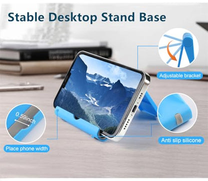 Cell Phone Stand for Desk 2 Pack Mobile Phone Holders Desktop Tablet Stand, Foldable Phone Dock Universal Adjustable Tablet Stand for Desk (Pink+Purple+Blue+White) - color: Pink+Purple+Blue+White