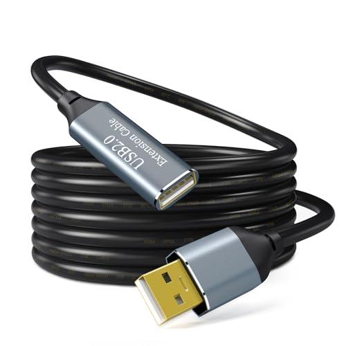 Active USB Extension Cable 16.4FT, USB 2.0 Type A Male to A Female Cord, High Speed 480 Mbps with 1 Extension Chipsets Signal Booster Repeater Cable-16.4FT - size: 16.4FT