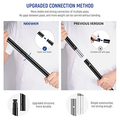 NEEWER 8.5x10ft Adjustable Backdrop Stand Kit, Photography Background Support System with 4 Crossbars, 6 Spring Clamps, 6 Backdrop Clips, 2 Sandbags, and Carrying Bag for Photo Video Party Ceremony - size: 10ft x 8.5ft