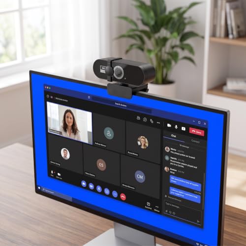 4K QHD Webcam with Auto Focus USB Plug & Play PC Camera with Privacy Cover & Noise Cancelling Mic for Video Conferencing-KAF - size: 4K One size fits all