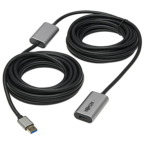 Tripp Lite USB-A Active Extension Repeater Cable 3.2 Gen 1 Aluminum M/F 10M (U330-10M-AL)