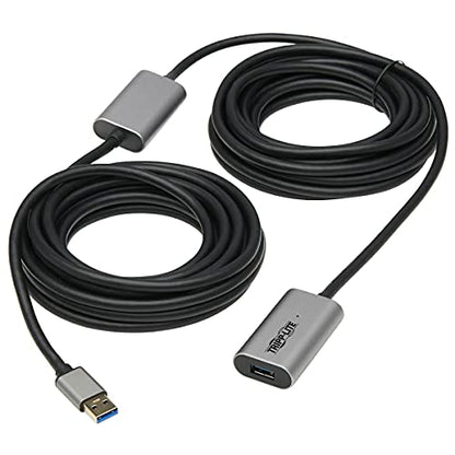 Tripp Lite USB-A Active Extension Repeater Cable 3.2 Gen 1 Aluminum M/F 10M (U330-10M-AL)