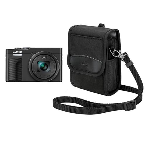 KIWIFOTOS Compact Camera Case for Lumix ZS99 ZS300 Sony RX100 VI ZV-1 II ZV-1F Ricoh GR IV III Canon SX740 G7XIII TG-6 TG-5 Kodak H35N FZ45 FZ55 Digital Camera Bag - color: Digital Camera Case Black