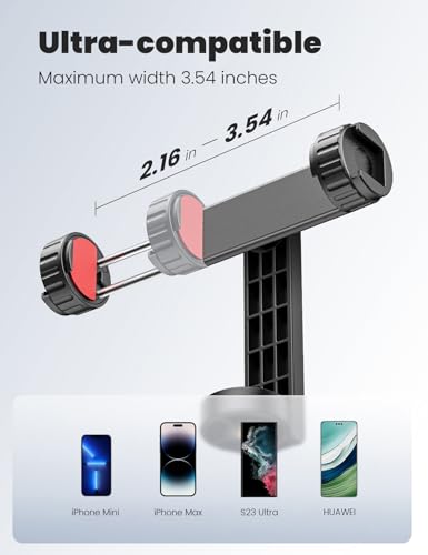 Phone Tripod Mount with 2 Cold Shoes, Smartphone Holder Adapter Rotatable Bracket with 1/4 inch Screw/Adjustable Clip for Video Live Streaming/Recronding